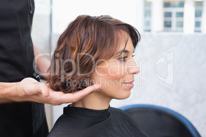 Pretty brunette at her hair appointment