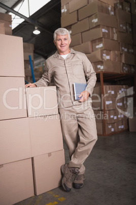 Portrait of confident worker in warehouse