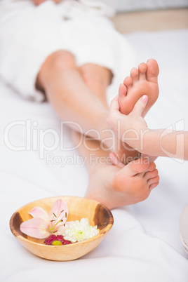 Woman receiving a foot massage