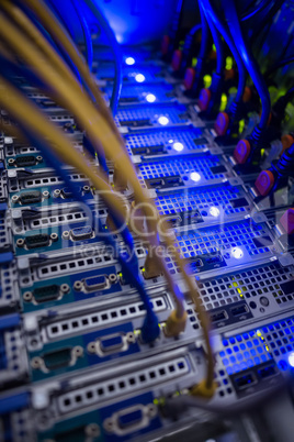 Interior of rack mounted servers