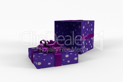 Purple and silver gift box