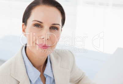 Close up of smiling businesswoman