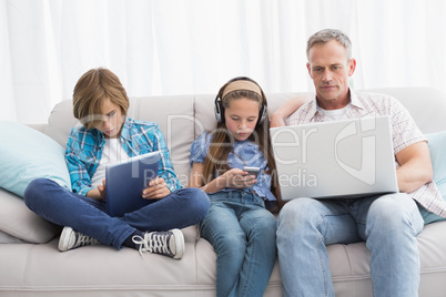 Family focus on wireless technology