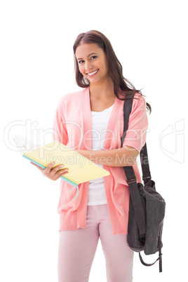 Pretty student smiling at camera