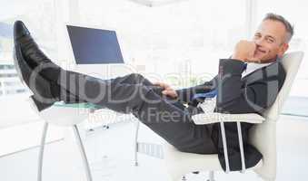 Relaxing businessman enjoy his day