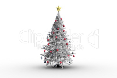 Christmas tree with baubles and star