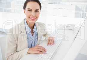 Businesswoman using her work computer