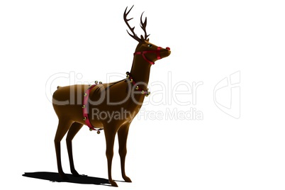 Digital santas reindeer with bells