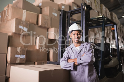 Manual worker in warehouse