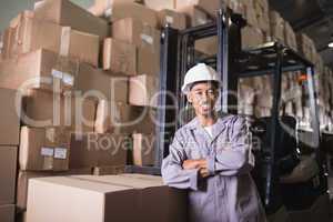 Manual worker in warehouse