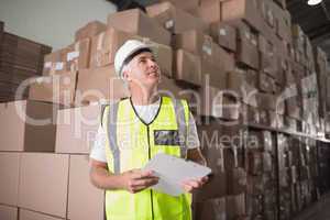 Manual worker in warehouse