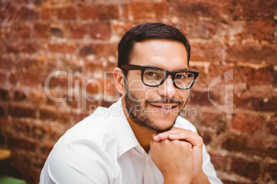 Close up portrait of smiling businessman