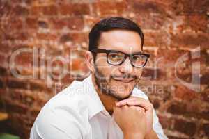 Close up portrait of smiling businessman