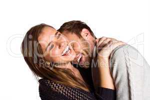 Close up of cheerful young couple