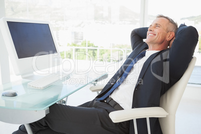 Relaxing businessman enjoy his day