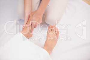 Woman getting a foot massage