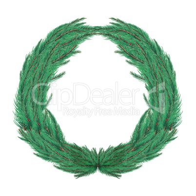 Digitally generated green christmas wreath