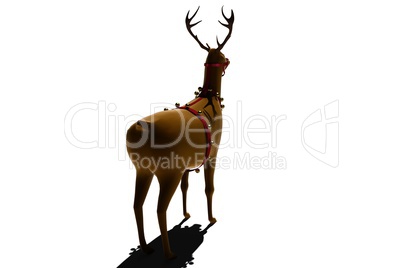 Digital santas reindeer with bells