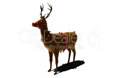 Digital santas reindeer with bells