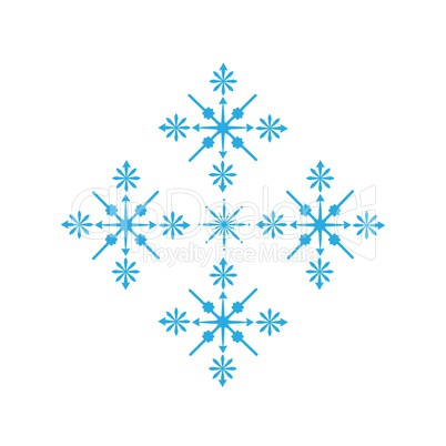 Delicate digital blue snowflake design