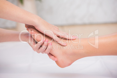 Woman receiving a foot massage