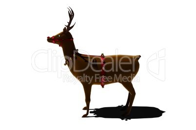 Digital santas reindeer with bells