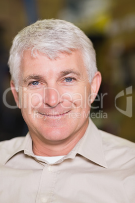 Close up portrait of smiling workman