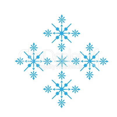 Delicate digital blue snowflake design