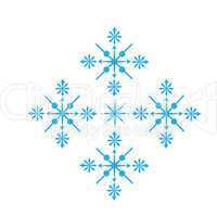 Delicate digital blue snowflake design