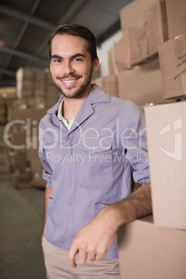 Portrait of manual worker in warehouse