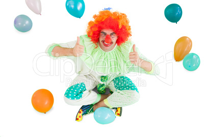 Funny clown smiling at camera