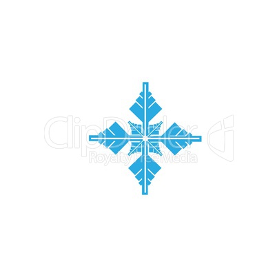 Delicate digital blue snowflake design