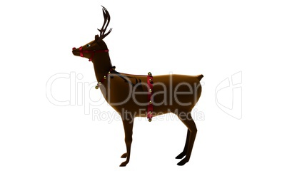 Digital santas reindeer with bells