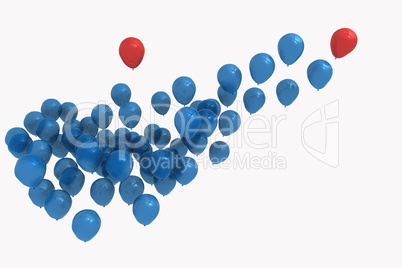 Blue and red balloons