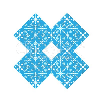 Delicate digital blue snowflake design