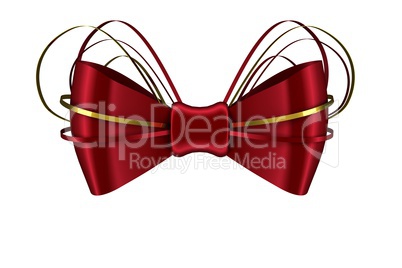 Digitally generated red shiny bow