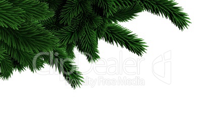 Digitally generated fir tree branches