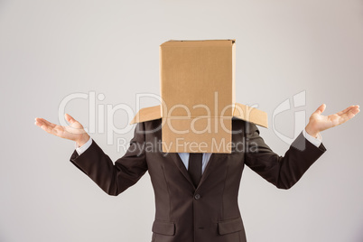 Anonymous businessman with hands out