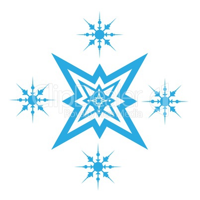 Delicate digital blue snowflake design