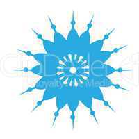 Delicate digital blue snowflake design