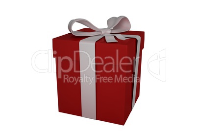 Red gift with white bow