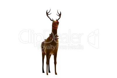 Digital santas reindeer with bells