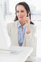 Businesswoman wearing a headset