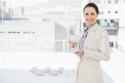 Businesswoman enjoying her cup of coffee