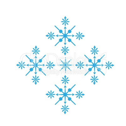 Delicate digital blue snowflake design