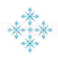 Delicate digital blue snowflake design