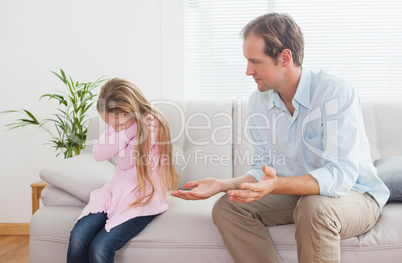 Father and daughter having an argument