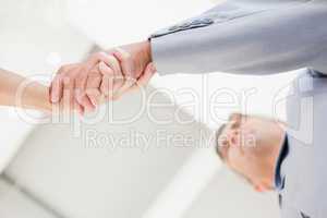 Two business people shaking hands