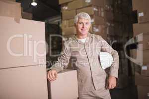 Portrait of confident worker in warehouse