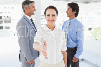 Businesswoman offering a handshake
